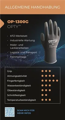 Produktbild von WonderGrip Opty OP-1300G grau L/9