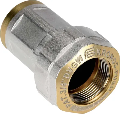 Produktbild von KRONOS PUSH Messing-Klemmverbinder mit IG - für Stahlrohr Ø 26,9 mm x 3/4 Zoll IG (DN 20) DVGW ACS