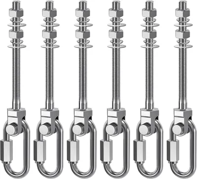 Produktbild von Schaukelhaken 12,7 cm, 6 Stück, 304 Edelstahl, Karabinerhaken, für Hängematte