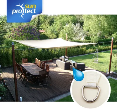 Produktbild von sunprotect 83236 Sonnensegel Hydro, 3,5 x 4,5 m, Rechteck, wasserabweisend, creme