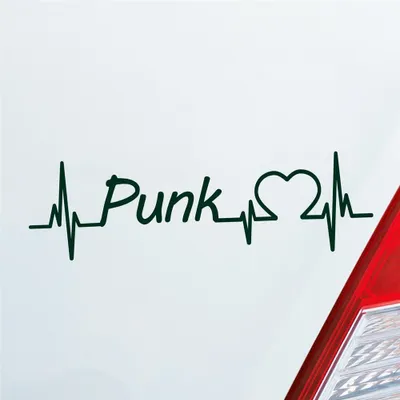 Produktbild von Auto Aufkleber Punk Puls Herzschlag 19x5,6 cm Dunkelgrün Sticker Heckscheibenaufkleber