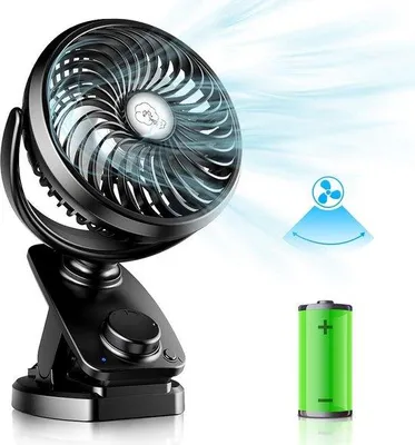 Produktbild von Kompaktes 2-in-1 Mini-USB Ventilator 5000mAh, stil, traglos, USB-ladbar, tragbar, 14,5cm