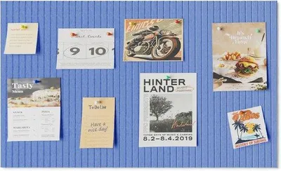 Productafbeelding van Kurkbord 60x40 cm Blauw Wandbord voor Foto's en Notities