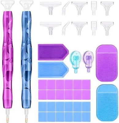 Image de Kits de peinture au diamant, 38 pièces, pinceaux en résine synthétique