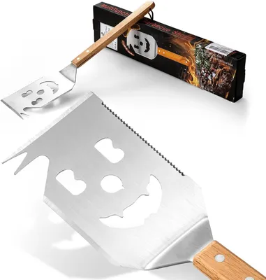 Produktbild von Grillwender 43 cm, Edelstahl, langer Holzgriff, für Grillen
