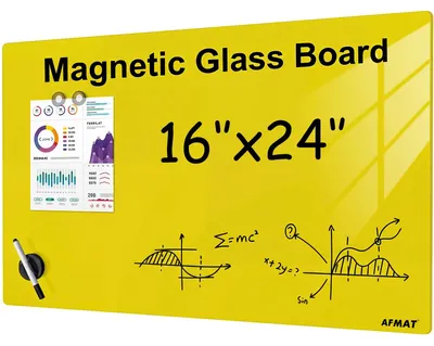 Magnetisches Glasboard 40 x 60 cm, Gelb