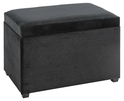 Sitzkiste MDF Cord schwarz 58x42x39 cm