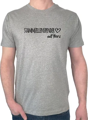 Produktbild von Huuraa Herren T-Shirt Stammzellenspender mit Herz L Sport Grey Bio Baumwolle Fairtrade Herrenshirt Geschenkidee