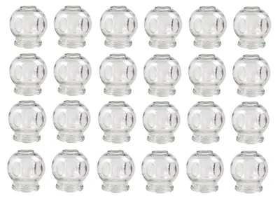 Produktbild von Schröpfgläser Set aus Glas, Cupping für Wellness, Vakuum Massage & kosmetische Anwendungen, Glas Schröpfset für Entspannung, Banki (24 Stück, 10 cm)
