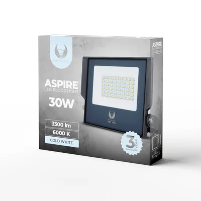 Produktbild von Forever Light Fluter Flutlichtstrahler Floodlight LED ASPIRE Außenbeleuchtung 30W 3300lm 230V IP66 Kaltweiß