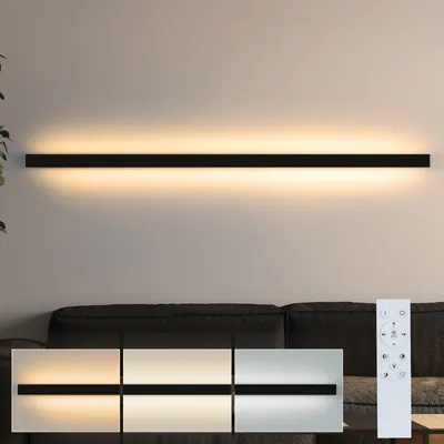 Obrázek produktu pro ZMH vedl nástěnné světlo nástěnné svítidlo vnitřní černé stmívatelné s dálkovým ovládáním 100CM 15W Moderní chodba nahoru dolů nástěnné osvětlení pro chodbu obývací pokoj postel schodiště