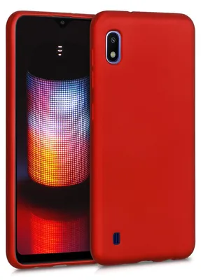Produktbild von kwmobile Handyhülle für Samsung Galaxy A10 Hülle - Silikon Case metallisch schimmernd - Schutzhülle Cover - Metallic Dunkelrot