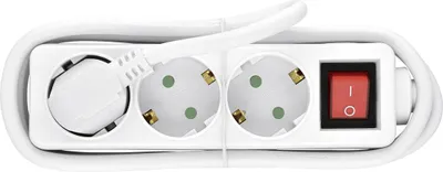 Image de HEITECH multiprise 3-fois avec interrupteur blanc