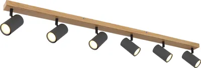 Produktbild von Globo Lighting Strahler Metall holzoptik, 6x GU10