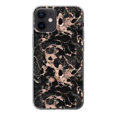 Produktbild von MuchoWow® Handyhülle Schutzhülle Hülle für iPhone 12 Marmor - Rose - Muster - Chic Silikon Softcase Handy Hülle - Schutzhülle