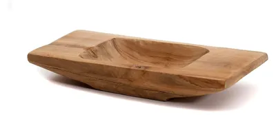 Produktbild von Barco 30 | Teakholz, 30 cm | Naturholzschale, Teakschale, Wurzelholzschale, Holztablett, längliche Holzschale, Teakholztablett