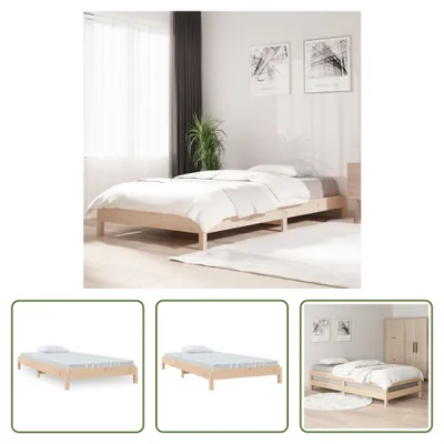 Produktbild von The Living Store Stapelbett 90x190 cm Massivholz Kiefer