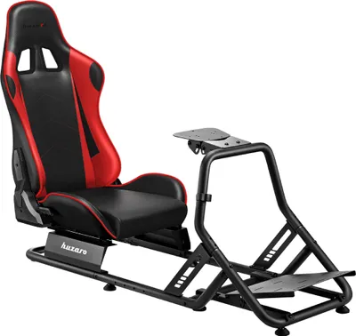 Produktbild von huzaro Speed 6.0 | Závodní simulátor Cockpit GT F1 Racing Simulator | Stojan na volant | Skládací | Nastavitelná opěrka | Černo-červené herní sedadlo