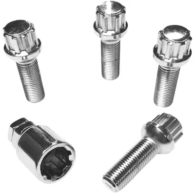 Produktbild von Felgenschloss M14x1,5x38mm Kugelbund R13 silberne Felgenschlösser