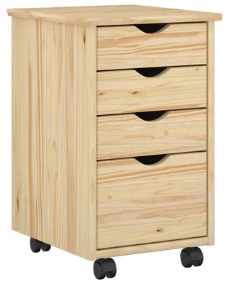 Obrázek produktu pro vidaXL Skříňka na kolečkách Hnědá 34 x 39 x 56 cm Masivní borovicové dřevo