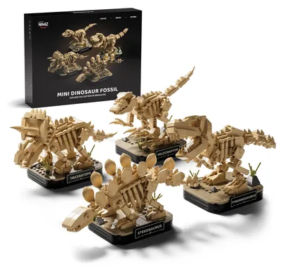 Zdjęcie produktu dla Zestaw 4 miniaturowych szkieletów dinozaurów dla kolekcjonerów