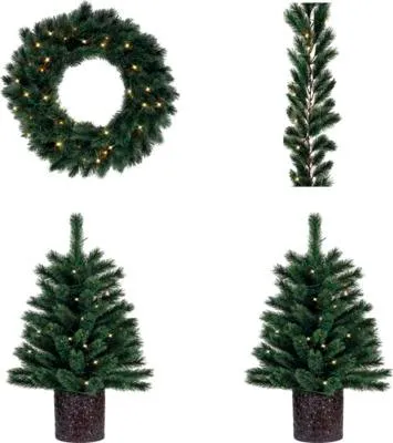 Produktbild von künstlicher Weihnachtsbaum Tannenbaum Lafiora Chamonix Set H 90 cm grün