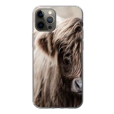 Produktbild von MuchoWow® Handyhülle Schutzhülle Hülle für iPhone 13 Pro Schottischer Highlander - Kuh - Vlies Silikon Softcase Handy Hülle - Handy-Tasche