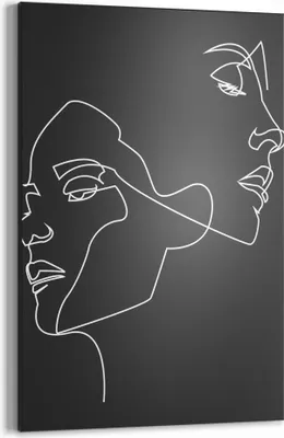 Produktbild von DEQORI Kreidetafel 40x60 cm 'Verbundene Gesichter' Tafel Wandtafel Schreibtafel