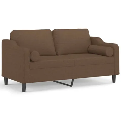 Obrázok produktu pre 2-miestna pohovka s vankúšmi hnedá 140 cm látka