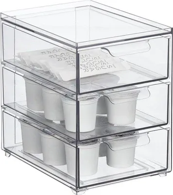 Immagine prodotto di Contenitore in plastica trasparente con 3 cassetti per la cucina