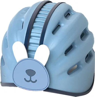 Produktbild von Babyhelm, verstellbar, atmungsaktiv, weich, stoßfest, Sicherheitskappe für Kleinkinder, Kopfschutz zum Krabbeln und Laufen, blau