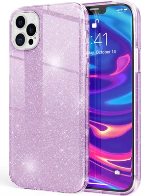 Immagine prodotto di NALIA Custodia glitterata per iPhone 12 Pro Max, custodia bling glitterata bumper viola