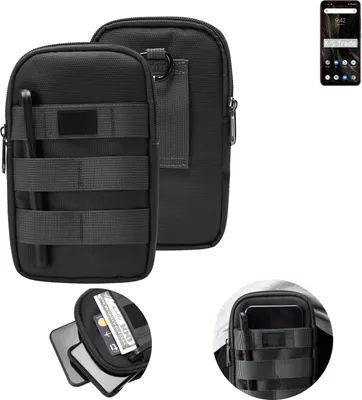 Produktbild von K-S-Trade Holster Gürtel Tasche kompatibel mit UMIDIGI Power 3 Handy Tasche Schutz Hülle dunkel-grau viele Fächer, 1x