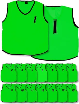 Image de Maillot d'entraînement Precision Mesh numéroté 1-15 vert Adultes Sport