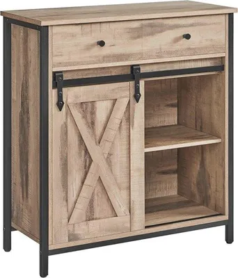 Image de Armoire à porte coulissante de style rustique, 30 x 70 cm, en bois