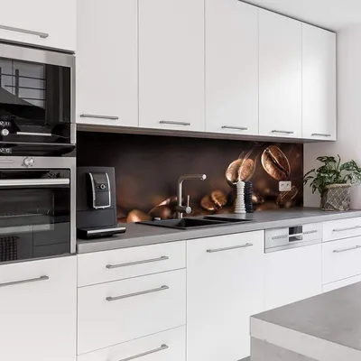 Produktbild von Dedeco Küchenrückwand Motiv: Kaffe V1, 3mm Acrylglas Plexiglas als Spritzschutz für die Küchenwand Wandschutz Dekowand wasserfest, 3D-Effekt, alle Untergründe, 240 x 60 cm
