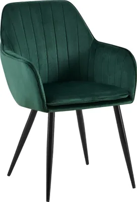 Produktbild von CLP Esszimmerstuhl Cheryl - Moderner Stuhl für Esszimmer grün Gestell Farbe schwarz