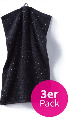 Produktbild von grace grand spa Gästetuch mit Punkte-Muster Grau/schwarz One Size