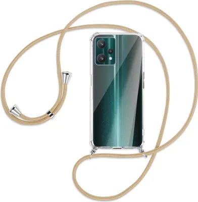 Produktbild von Handykette Backcover-Schutzhülle mit Band (Metall silberfarben) für Realme 9 Pro 5G - caramel