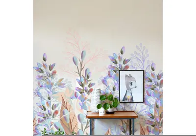 Produktbild von Coloray Fototapete 360x250 cm Latextapete Magicstick - Pastell verlässt Weinlesefeldblumen