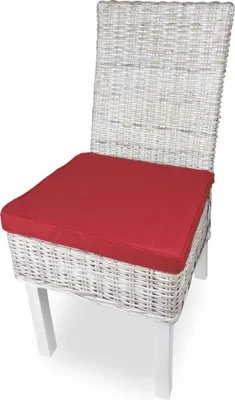 Produktbild von sunnypillow 4er Set Stuhlkissen 40 x 45 x 5cm | Polsterauflage Auflage für Stühle / Rattanstühle | Stuhlauflage mit Schleifenbändern | Indoor / Outdoor | Rot |