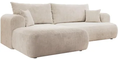 Produktbild von Selsey Ovo Cord – Ecksofa Schlaffunktion, Bettkasten, Cordstoff, links, Hellbeige