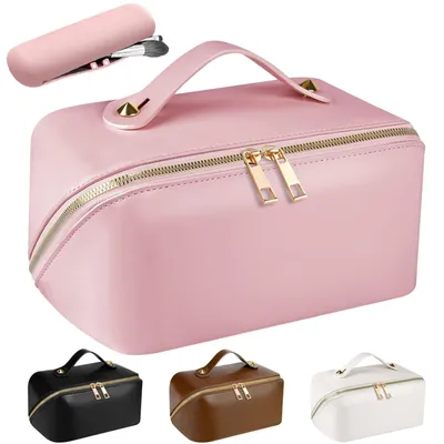 Image de Grande trousse de rangement pour maquillage, étanche, idéale pour les voyages, avec compartiments