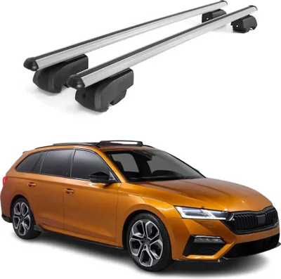 Image de Barres de toit Transversales pour Skoda Octavia 2019-2023 Aluminium Gris ABE