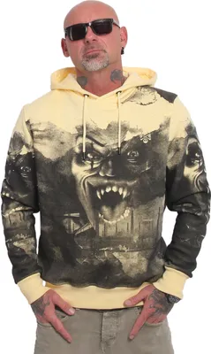Produktbild von Yakuza Herren Horror Allover Kapuzenpullover, Pale Banana, S