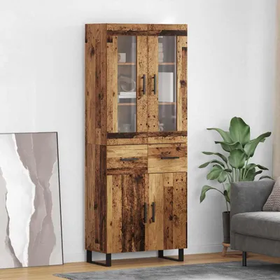 Zdjęcie produktu dla VidaXL Wysoka szafka, 2 sztuki, imitacja drewna, 69,5 x 34 x 180 cm, płyta wiórowa