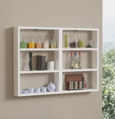 Immagine prodotto di Skye Decor, Hexa - White, mensole da parete, bianche, in truciolato melaminico, 84,6 x 60 x 9 cm