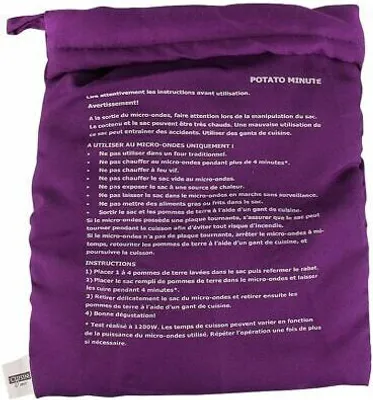 Image de 1 pièce de pomme de terre sac à micro-ondes four à micro-ondes sac de cuisson de pommes de terre outil de cuisson (violet)