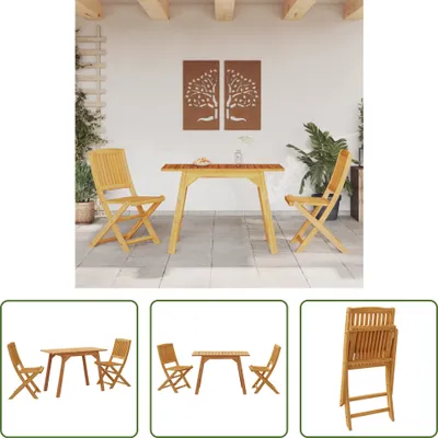 Produktbild von The Living Store 3-tlg. Garten-Essgruppe Massivholz Akazie