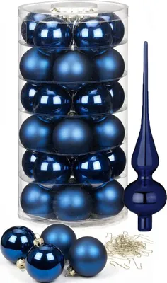 Produktbild von Weihnachtskugeln 30 Kugeln mit Spitze Midnight Blue